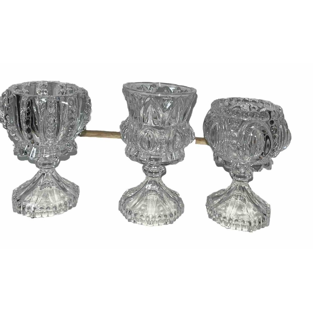 3 Vintage Victorian  Wine Glass Footed Unbranded